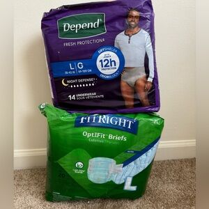 Depend Underwear & Fitright Optifit Briefs